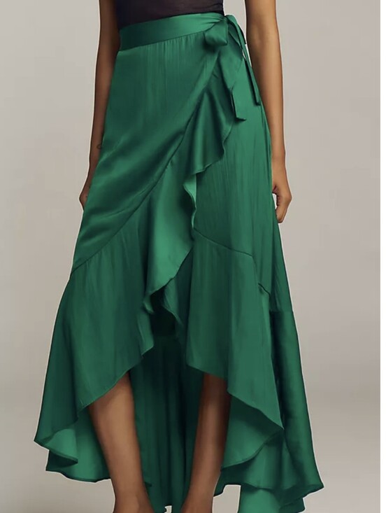 Anthropologie Dresses & Skirts - Anthropologie Maeve Ruffled WrapMaxi Skirt Evergreen